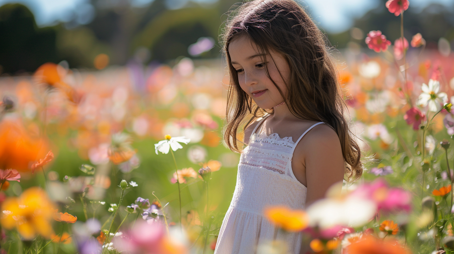 an image of a girl in the midst of a field of flowers for floriade